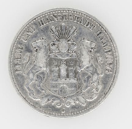 Imperio Alemán, Hamburgo, 1904 J, 2 marcos — moned