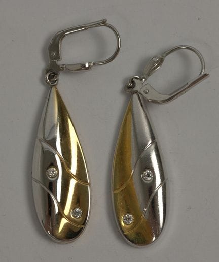 Dangle earrings, 925 sterling silver.