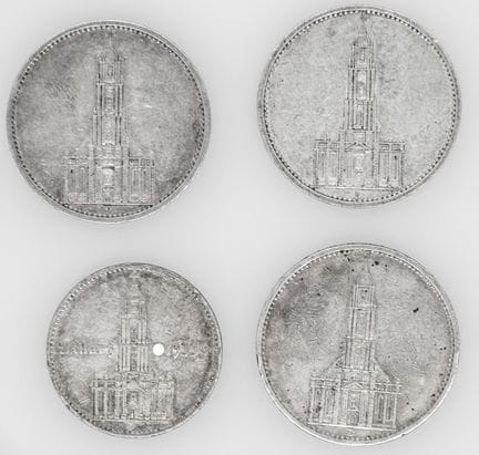 Deutschland 1934, Lot Silbermünzen, dabei 3 x 5 Re