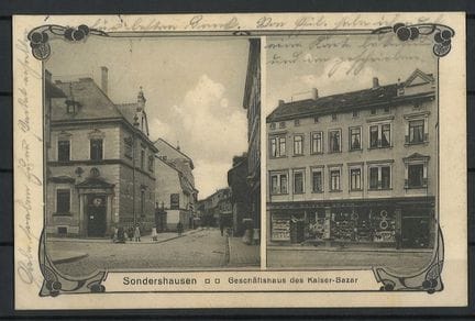 Ansichtskarte Sondershausen mit Geschäftshaus des 
