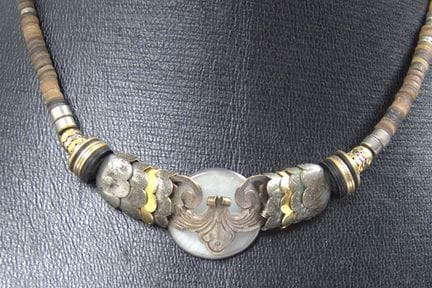 Unique costume jewelry necklace, handmade.