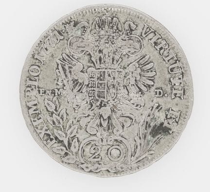 Austria, 1771, 20 Kreuzer: moneda de plata «José I