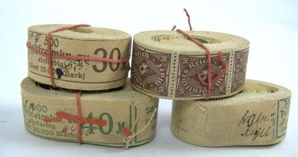 Deutsches Reich Postfreimarken mit Verschlussmarke