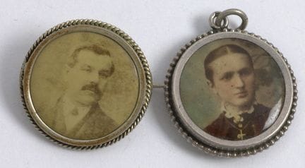 800-silver photo brooch and pendant, Art Nouveau.