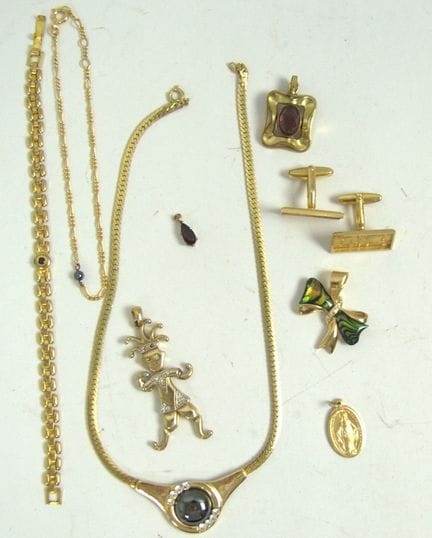 A beautiful collection of gold-plated jewelry.