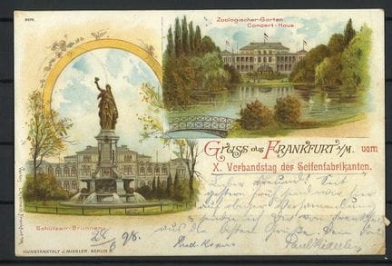 Deutsche Reichspost Postkarte "Gruss aus Frankfurt