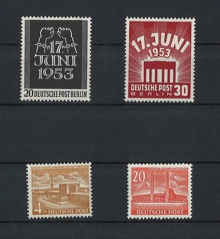 Berlín, 1953. N.º de serie 110-113, sin usar.