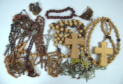 Large selection of rosaries, various styles and ma