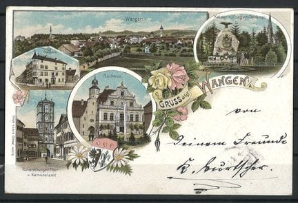Grusskarte "Gruss aus Wangen i./A." gelaufen Raven
