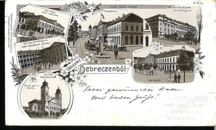 Ansichtskarte, Mehrbild-Lithographie aus Debrecen,