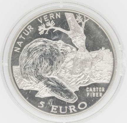 Noruega, 1997, 5 euros — Moneda «Castor Fiber» (no
