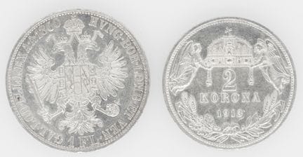 Austria-Hungría, dos monedas de plata «Francisco J