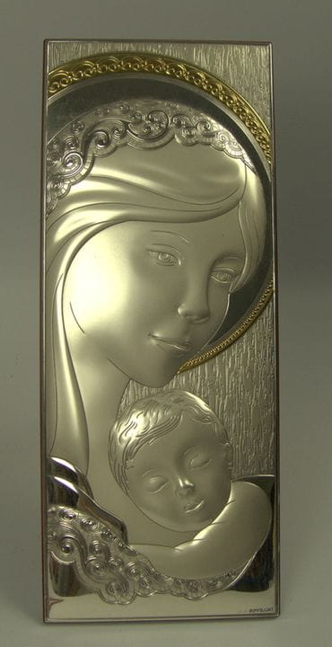 Icône sacrée en argent (bas-relief) de la marque i