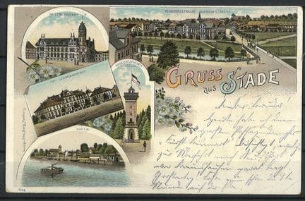 Deutsche Reichspost Postkarte "Gruss aus Stade" ge
