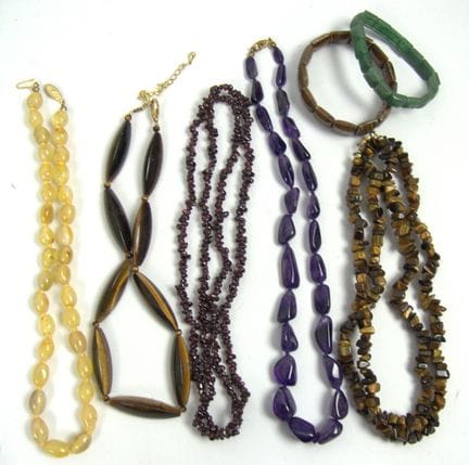A large lot of semi-precious stone jewelry from a 