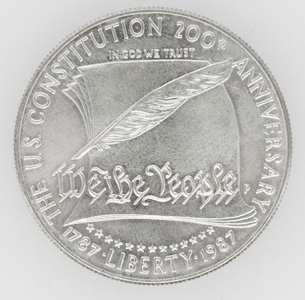 USA 1987, 1 Dollar - Silbermünze "200 Jahre Verfas