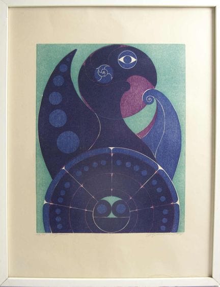 Manfred Degenhardt (1940) Farbholzschnitt, die Gra