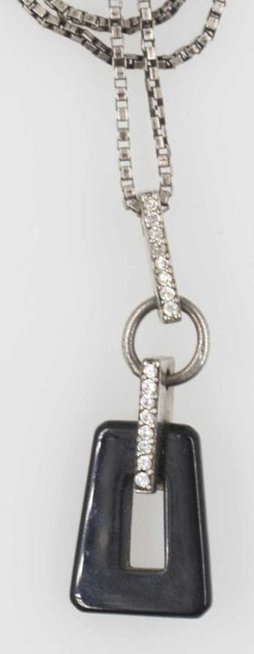 925er Silber Kette mit Onyx Anhänger.