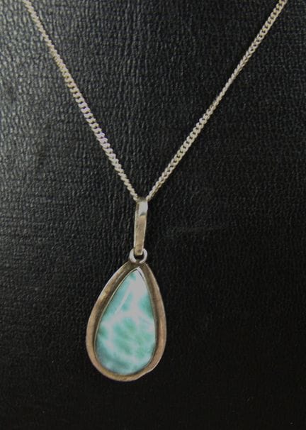 Collana in argento 835 con ciondolo in avventurina