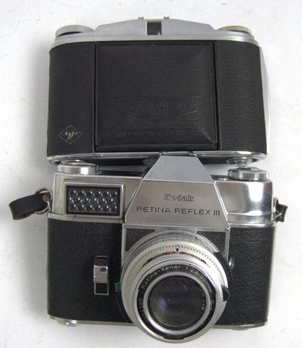 Zwei Kameras, AGFA Isolette und Kodak Retina Refle