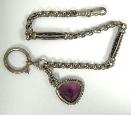 Biedermeier Uhrenkette mit Anhänger.