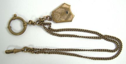 2-reihige Uhrenkette mit Medaillon.