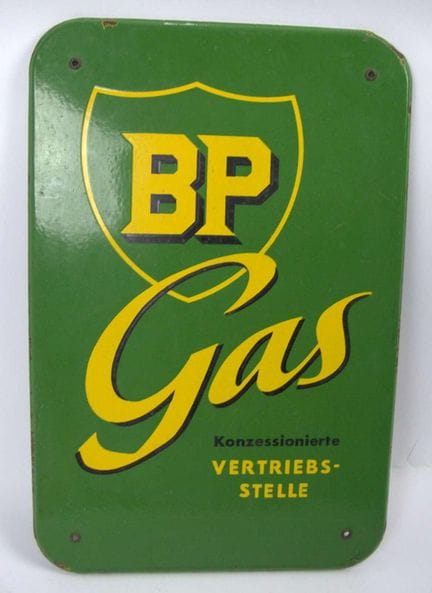 Emailleschild "BP Gas Konzessionierte Vertriebs-St