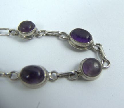 Silber Armband mit Amethyst. Länge ca. 20 cm