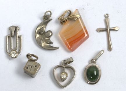 Lotto di gioielli in argento, composto da 7 pezzi,