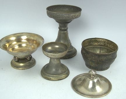 Lot Metallwaren aus Auflösung, dabei Salzschale, G