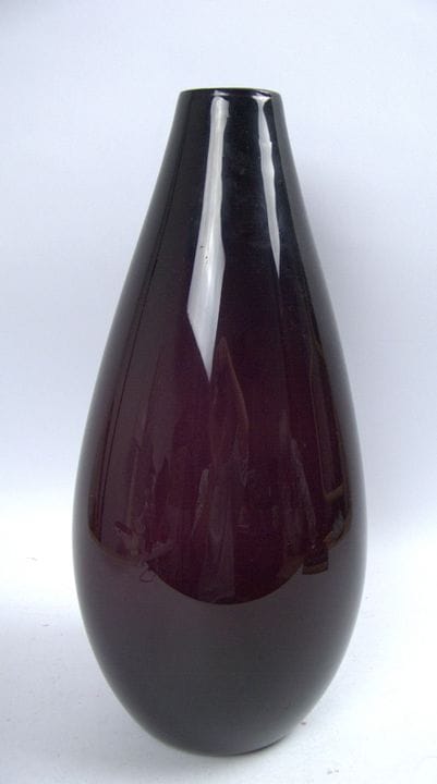 Murano, Keulenglasvase, 50/60er Jahre, lilafarben.