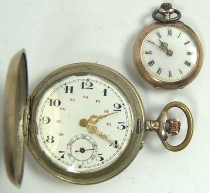 Lot of pocket watches, 2 pieces total. 800-grade s
