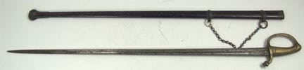 Sable de infantería francés. Hoja con grabado, tex