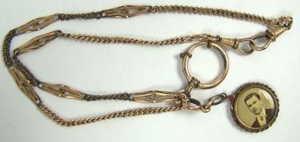 Biedermaier Uhrenkette mit Medaillon