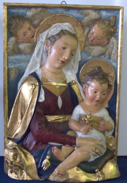 Wall relief "Mary with the Infant Jesus, accompani