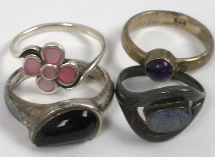 Lot 925er Silber Ringe, verschiedene Modelle.