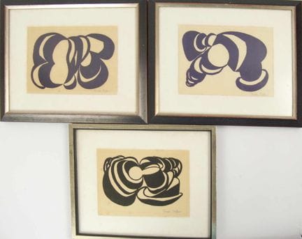 Drei Lithographien, jeweils signiert „Frieder Stef
