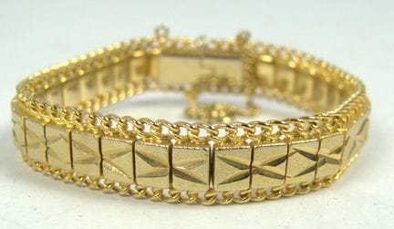 Bracciale originale placcato in oro con catenella 