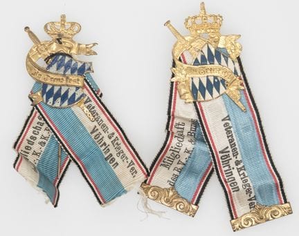 Two badges from the Vöhringen Veterans &amp; War V