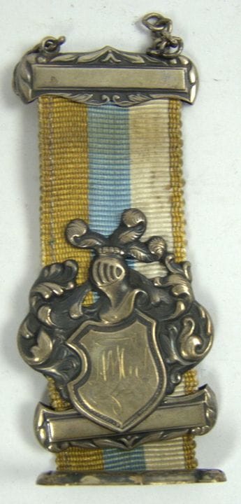 Antiker Bierzipfel, Kaiserreich, mit Gravur. Kette