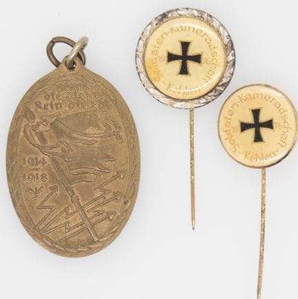 Three badges: 2 from the Kehlen Soldiers' Associat