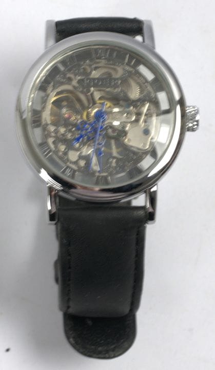 Orologio da polso da uomo, modello scheletrato del