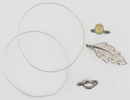kleines Lot Schmuck, Silber geprüft.