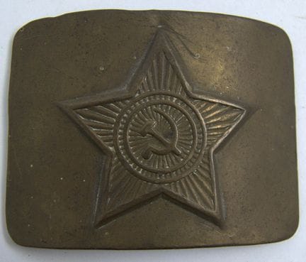 Soviet Red Army belt buckle featuring a star, sick