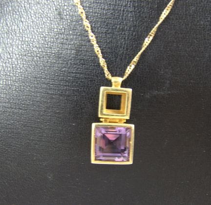 925er Silber Kette mit Anhänger, vergoldet. Juweli