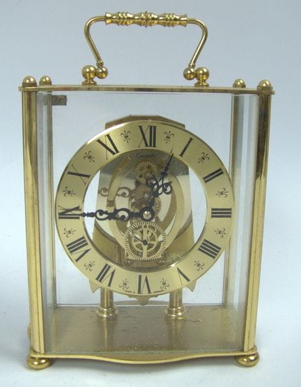 Skelettuhr der Marke S.Haller, Quartz mit Messing 