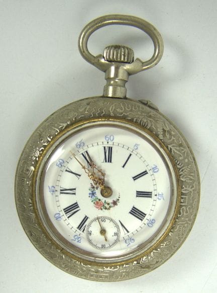 Antique hand-painted pocket watch, tested and in w