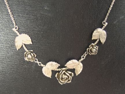 Silber Collier "Rosen" Länge ca. 44 cm