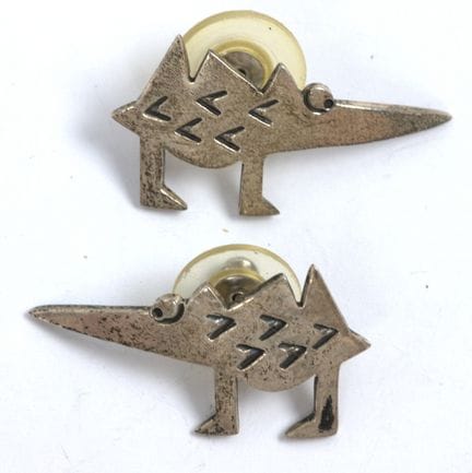 Orecchini a bottone, argento 925.