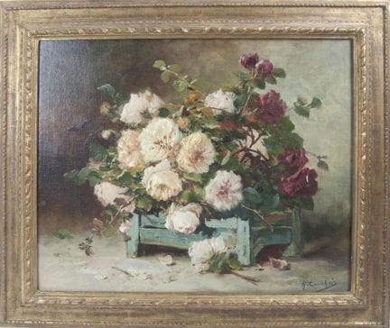 欧仁·亨利·科舒瓦（Eugène Henri CAUCHOIS，1850-1911） 布面油画《盛放